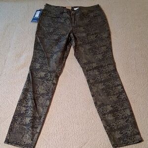DKNY Olive Patterned Skinny Pants New